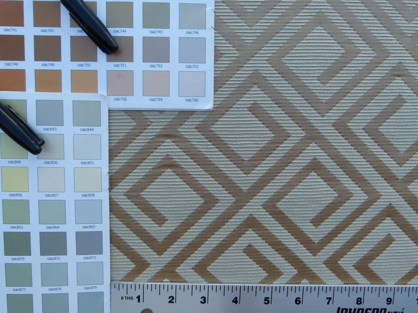 Scalamandre Eames Taupe Tan Gold Coffee Silk Woven Diamond Chenille Old World Weavers MSRP USD 280/Y