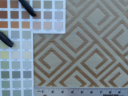 Scalamandre Eames Taupe Tan Gold Coffee Silk Woven Diamond Chenille Old World Weavers MSRP USD 280/Y