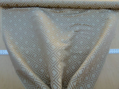 Scalamandre Eames Taupe Tan Gold Coffee Silk Woven Diamond Chenille Old World Weavers MSRP USD 280/Y