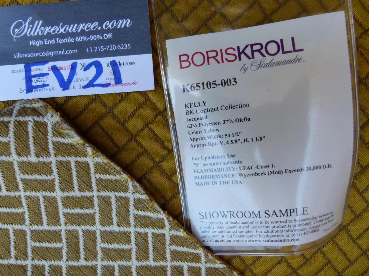 16 Ev21 Scalamandre Kelly Bk Contract Collection Jacquard Yellow MSRP USD 118/yard