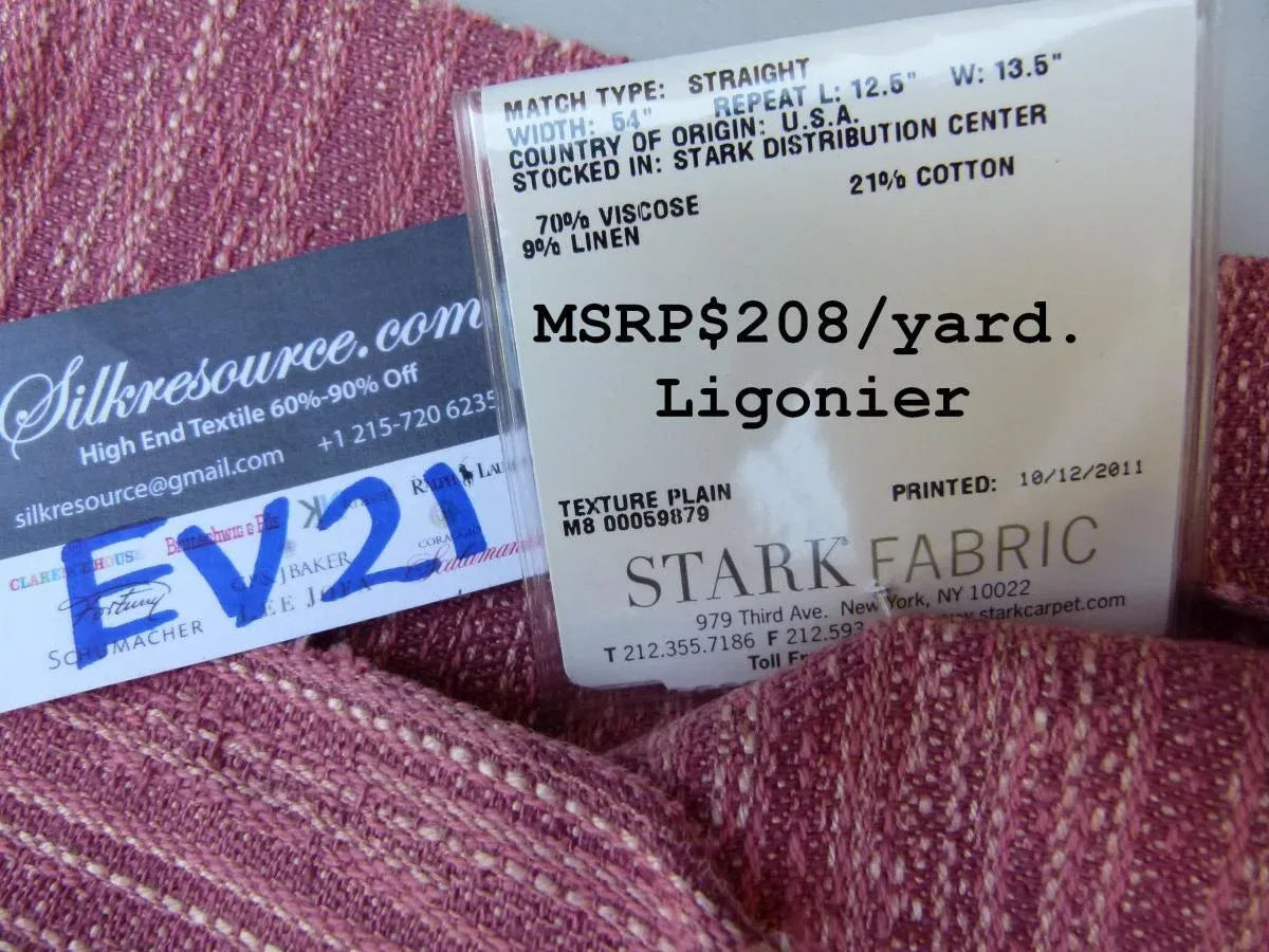 19 Ev21 Scalamandre Ligonier Mulberry MSRP USD 208/yard