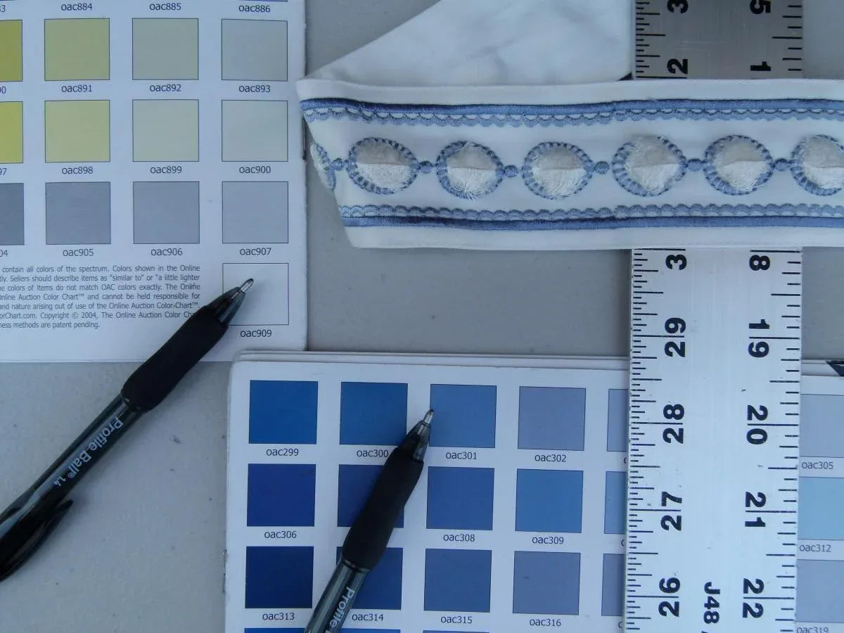 41 Ev21 Scalamandre Velvet Bead Tape Porcelain 1.75 Yard MSRP USD 200+/yard