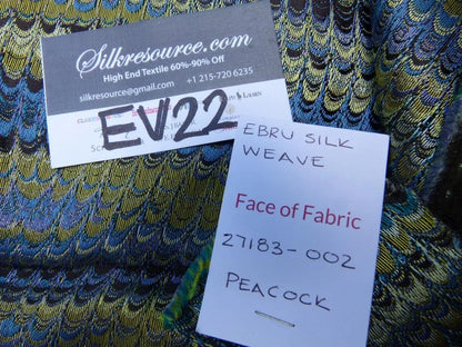 5 Ev22 1.2Yard Scalamandre Special Pieces Ebru Silk Weave Peacock Blue Purple MSRP USD424/Y