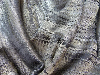 6 Ev22 Scalamandre Special Pieces 1.25y Ebru Silk Weave Smoke Black MSRP USD424/Y