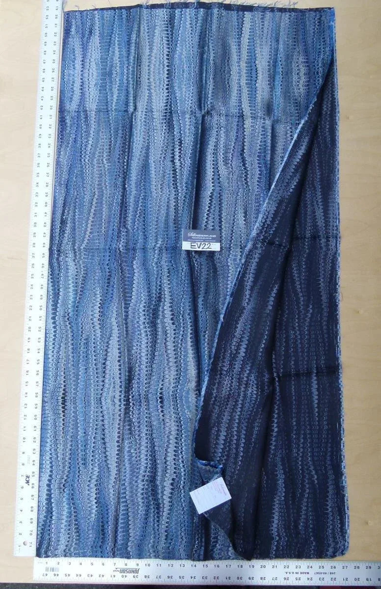 7 Ev22 Scalamandre Special Pieces 1.25y Ebru Silk Weave Lapis Blue MSRP USD 300+/y