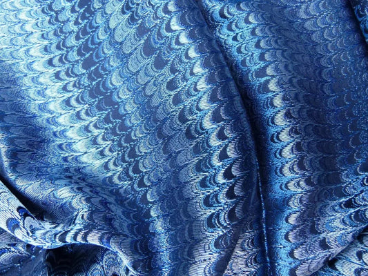 7 Ev22 Scalamandre Special Pieces 1.25y Ebru Silk Weave Lapis Blue MSRP USD 300+/y