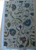 Scalamandre Pandya Cotton With Wool Embroidery - Bluejay & Taupe