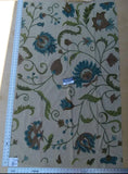 Scalamandre Pandya Cotton With Wool Embroidery - Bluejay & Taupe
