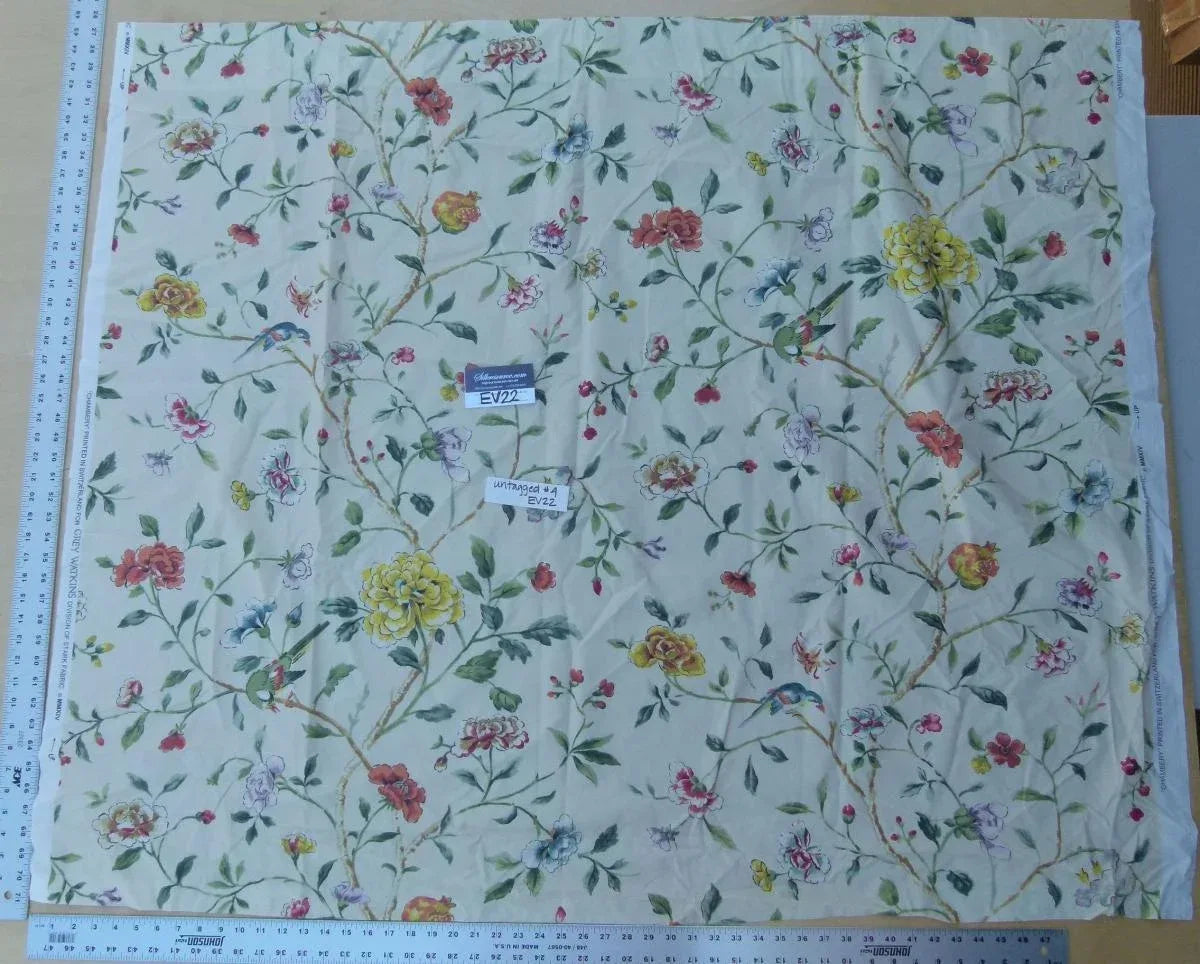Scalamandre Tree Peony Print - Yellow, Green, Red And White