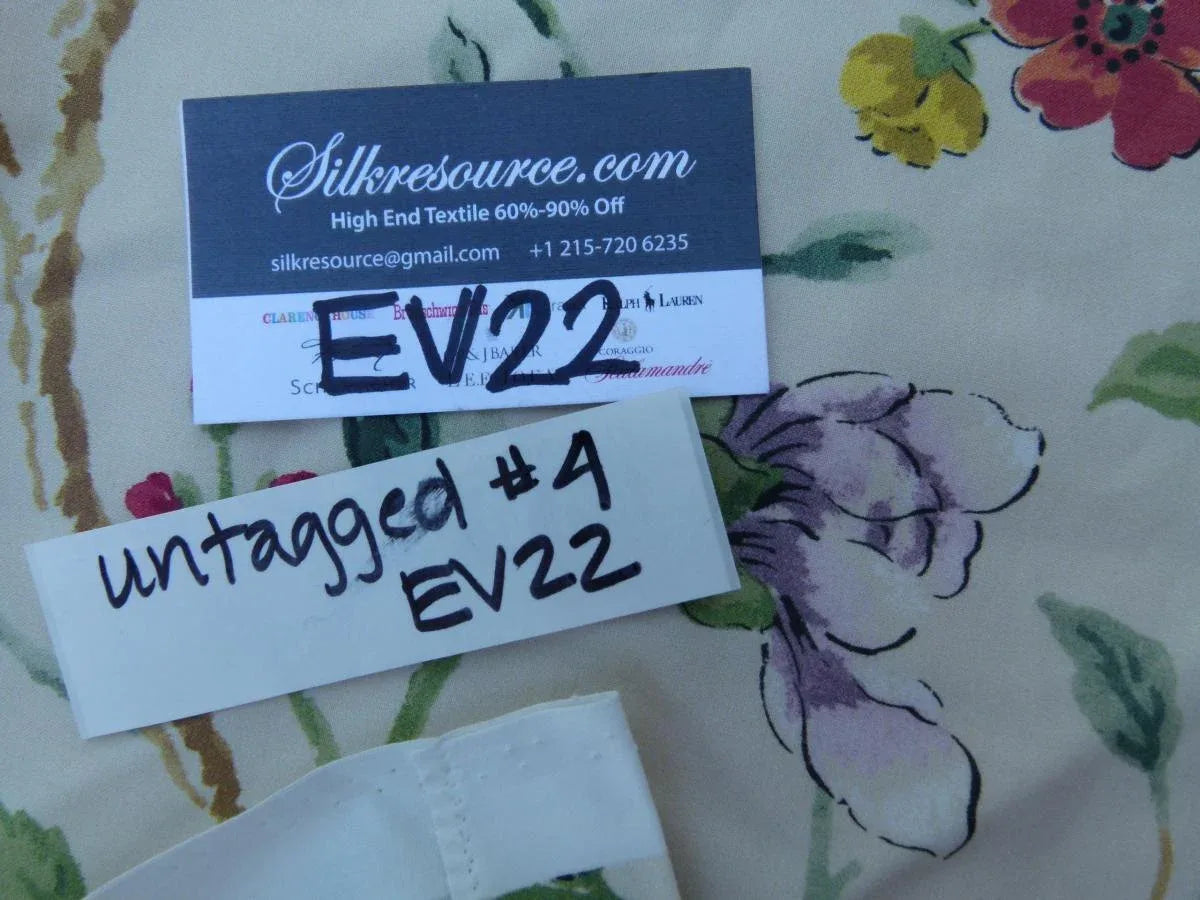 24 Ev22 Scalamandre Special Pieces 1.2yard Tree Peony Print Yellow, Green, Red And White Flowers