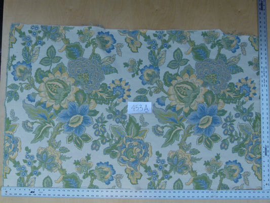 0.8 Yards Young Lampas Blue Green Tree Peony Viscose