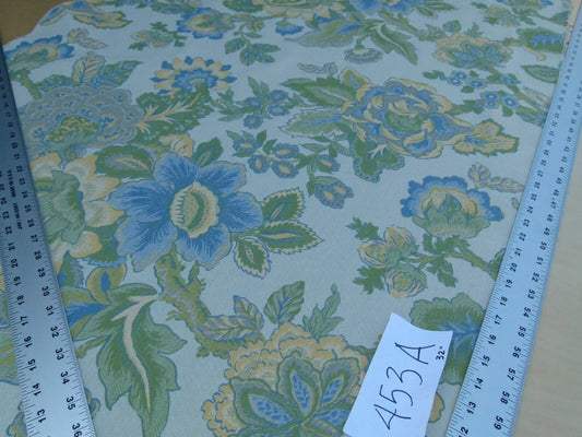 0.8 Yards Young Lampas Blue Green Tree Peony Viscose