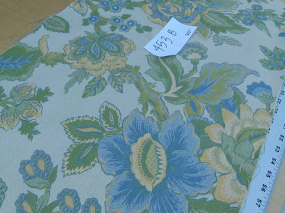 0.6 Yards Young Lampas Blue Green Tree Peony Viscose 453b