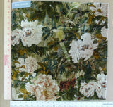 By Yard Gp &amp; J Baker Oriental Garden "mole" Green Floral Bird Italian Velvet MSRP USD 450/Y