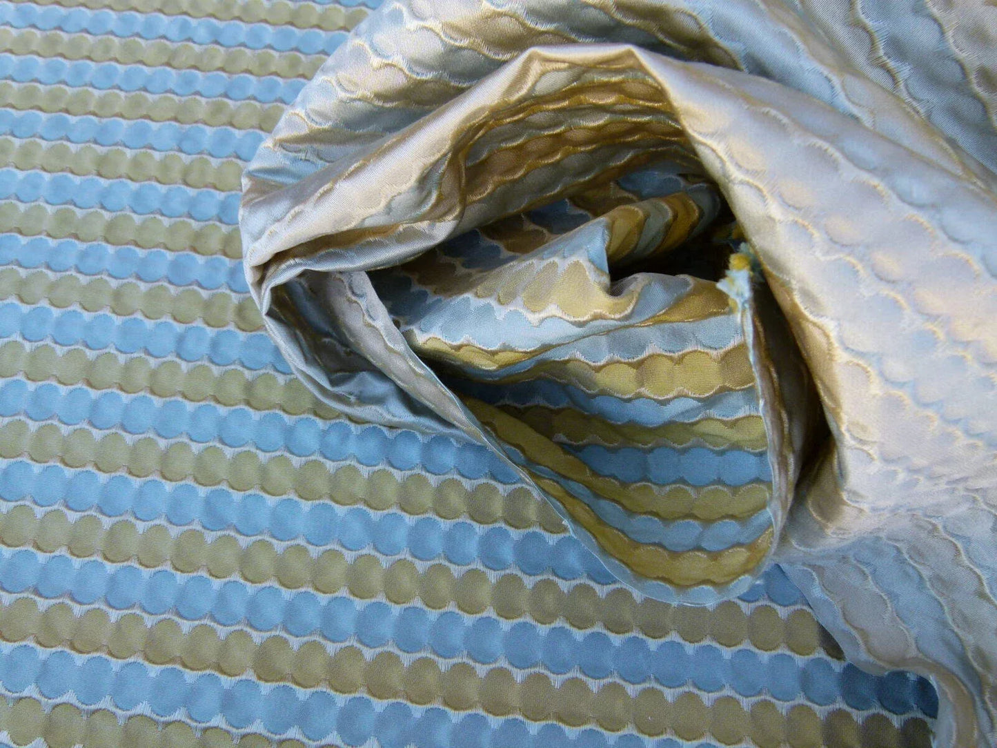 By Yard Scalamandre Oland Blue Chartreuse Fr Old World Weavers Stripe Silk MSRP USD 130/Y