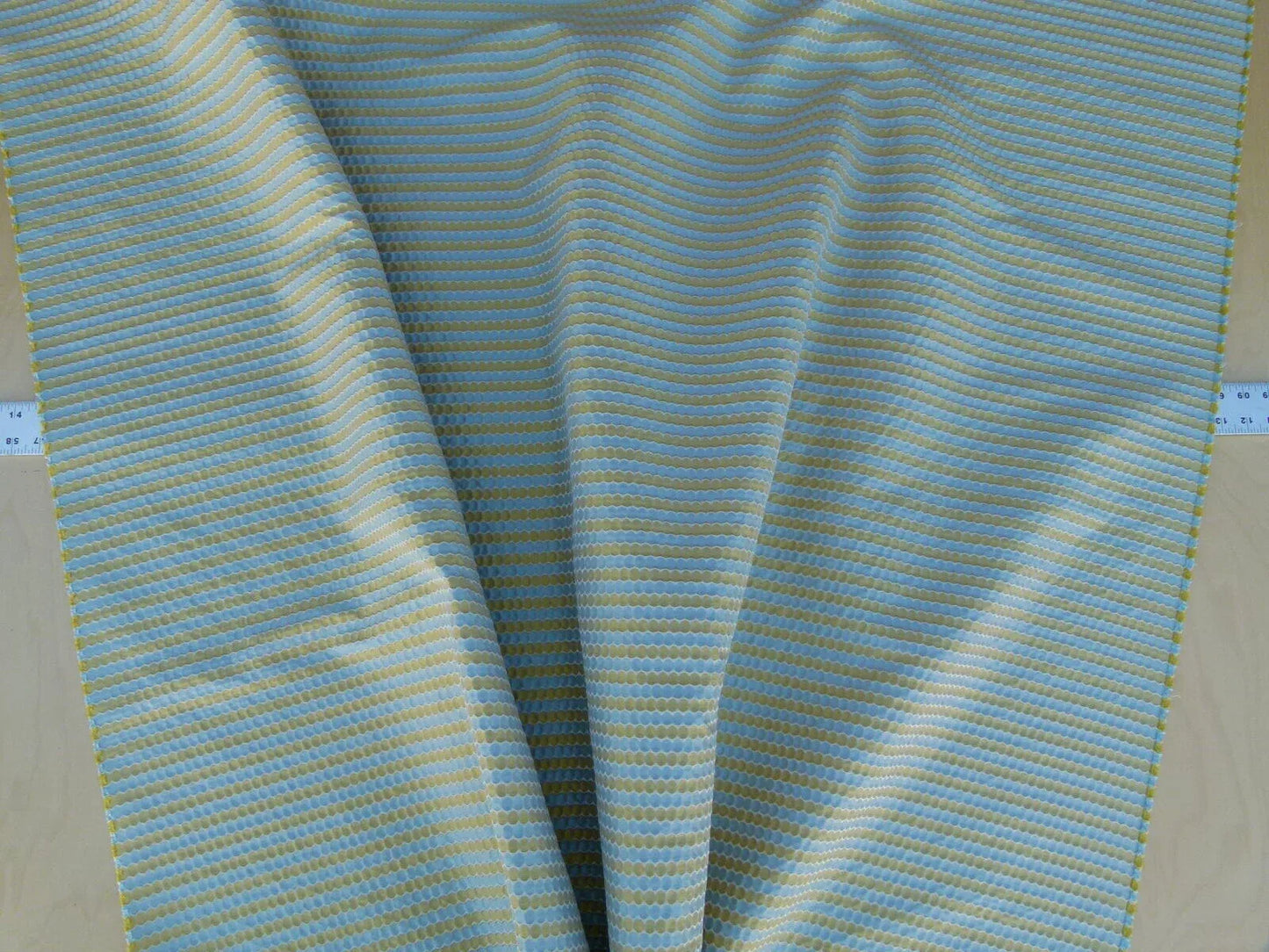 By Yard Scalamandre Oland Blue Chartreuse Fr Old World Weavers Stripe Silk MSRP USD 130/Y