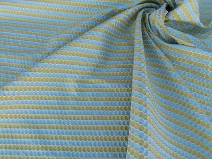 By Yard Scalamandre Oland Blue Chartreuse Fr Old World Weavers Stripe Silk MSRP USD 130/Y