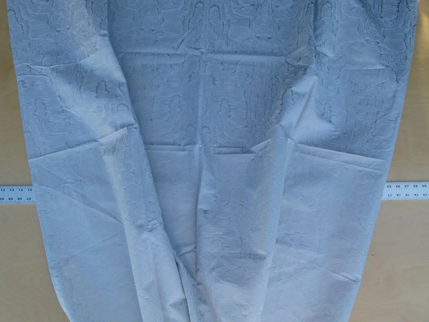 2.5y Scalamandre Salon Moire Nordic Blue Classic Silk Moire Watermark Historical Reversible MSRP USD 442/Y