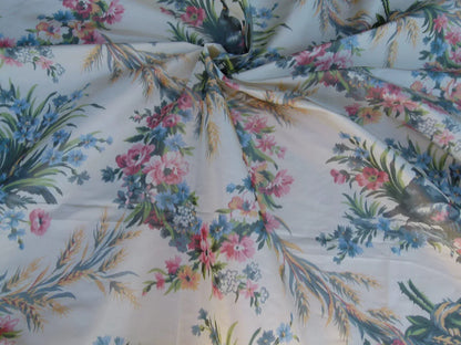 2.4y Scalamandre Les Perdrix Partridge Multi On Creme Floral Bird Silk Warp Print France MSRP USD 2500/Y