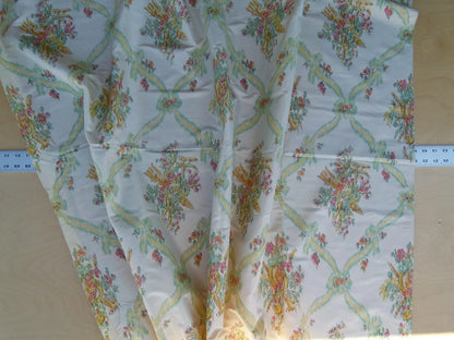 2.4 Scalamandre Pastorale Fond Creme Floral Lattice Silk Print France MSRP USD 1352/Y