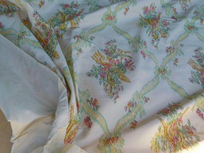 2.4 Scalamandre Pastorale Fond Creme Floral Lattice Silk Print France MSRP USD 1352/Y