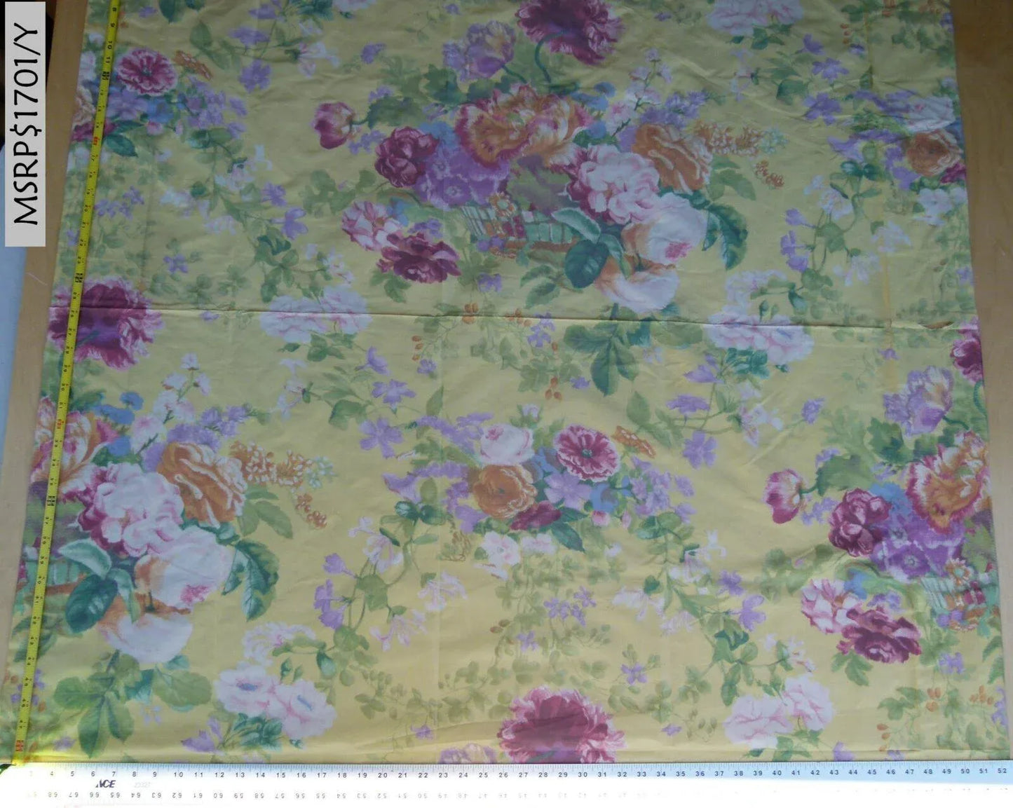2.4y Scalamandre Banquet Champetre Juane Yellow Silk Floral Warp Print France MSRP USD 1701/Y