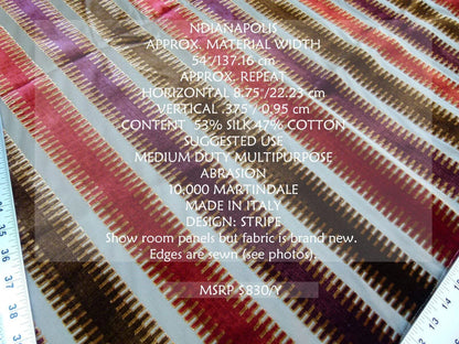 2.4y Scalamandre Colony Indianapolis Silk Velvet Cut Velvet Burnt Raspberry Red Purple Brown Chocolate MSRP USD 830/Y!#1