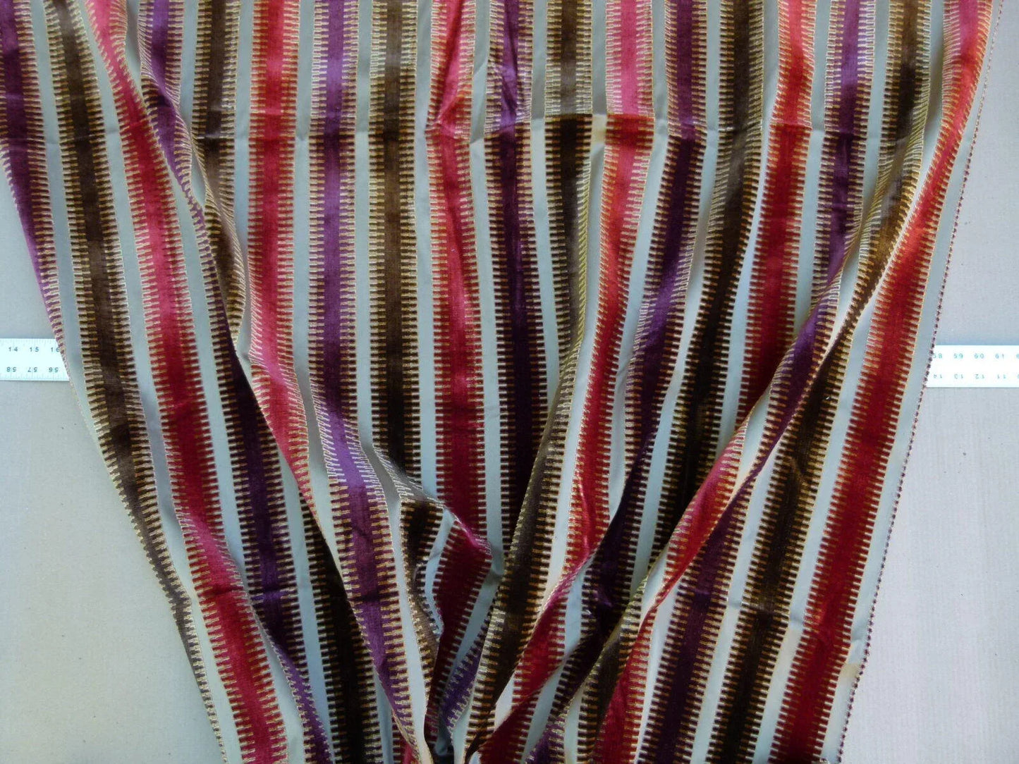 2.4y Scalamandre Colony Indianapolis Silk Velvet Cut Velvet Burnt Raspberry Red Purple Brown Chocolate MSRP USD 830/Y!#1