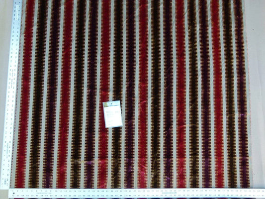 2.4y Scalamandre Colony Indianapolis Silk Velvet Cut Velvet Burnt Raspberry Red Purple Brown Chocolate MSRP USD 830/Y!#2