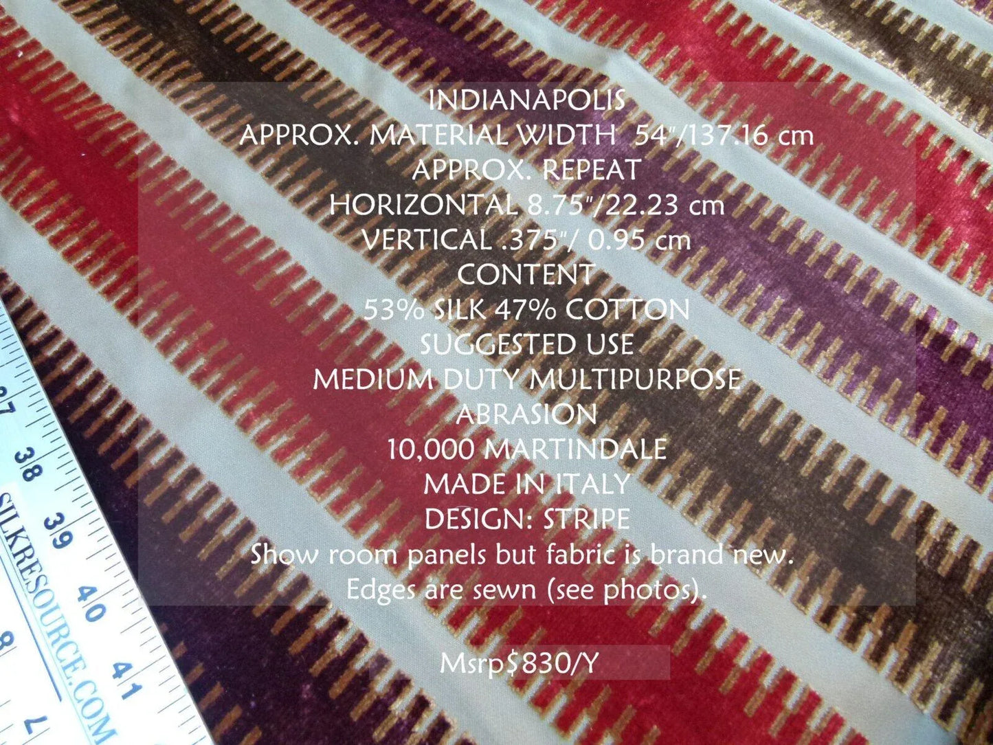 2.4y Scalamandre Colony Indianapolis Silk Velvet Cut Velvet Burnt Raspberry Red Purple Brown Chocolate MSRP USD 830/Y!#2