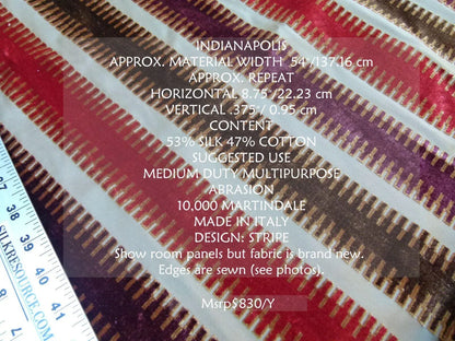 2.4y Scalamandre Colony Indianapolis Silk Velvet Cut Velvet Burnt Raspberry Red Purple Brown Chocolate MSRP USD 830/Y!#2