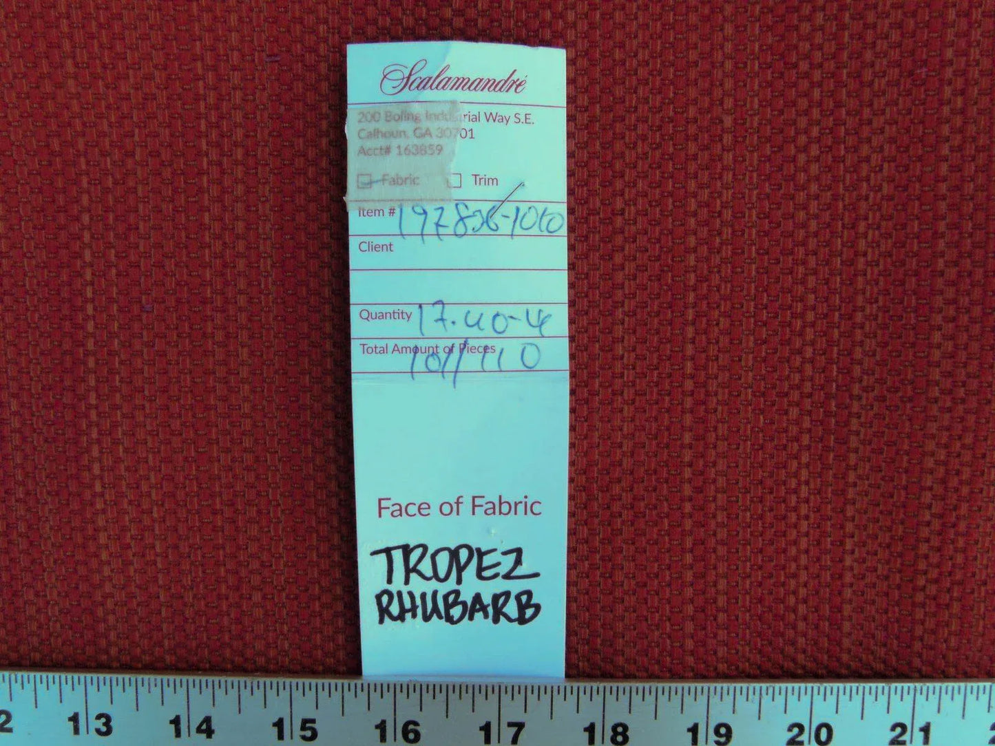 by yard Scalamandre Tropez Rhubarb Red Solid Texture Heavy MSRP USD 198/y