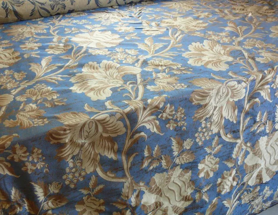 By Yd 100%silk Lampas Mythical Huge Tree Of Life Empire Blue Yellow Brown MSRP USD 200+/Y 507 Empire