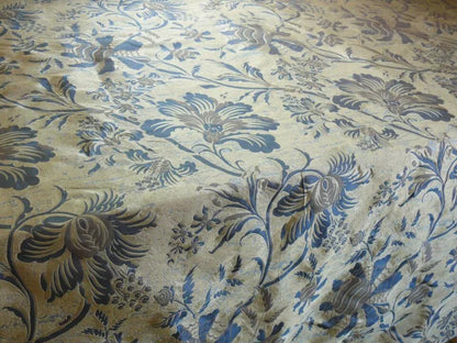 By Yd 100%silk Lampas Mythical Huge Tree Of Life Empire Blue Yellow Brown MSRP USD 200+/Y 507 Empire