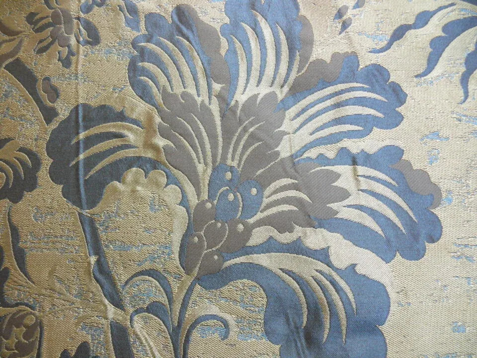 By Yd 100%silk Lampas Mythical Huge Tree Of Life Empire Blue Yellow Brown MSRP USD 200+/Y 507 Empire