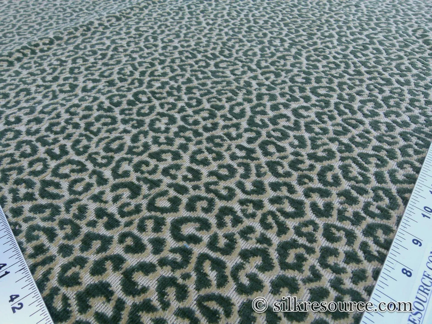 Scalamandre Panthera Velvet Moss Green Panther Leopard Skin Cotton MSRP USD 395/Y