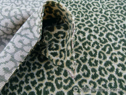 Scalamandre Panthera Velvet Moss Green Panther Leopard Skin Cotton MSRP USD 395/Y