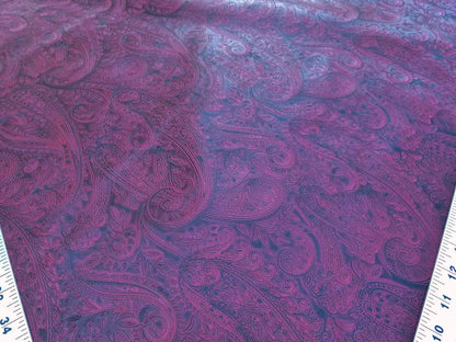 Scalamandre Paisley Black Cherry  Faux Leather Red Black  MSRP USD 210/y