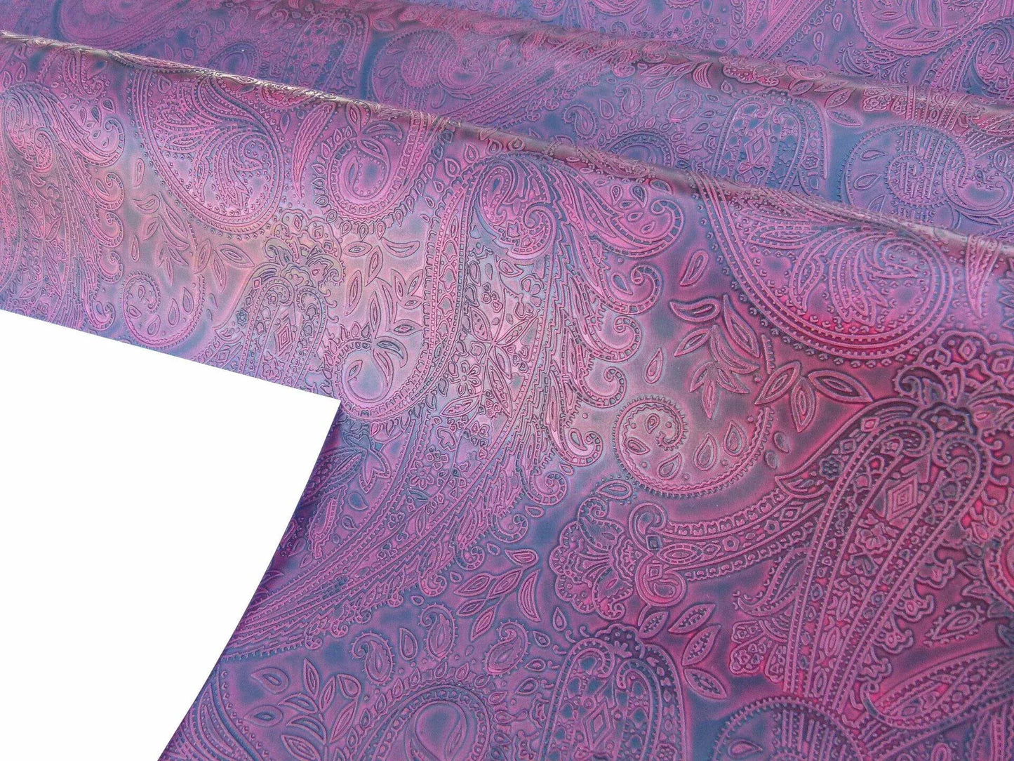 Scalamandre Paisley Black Cherry  Faux Leather Red Black  MSRP USD 210/y