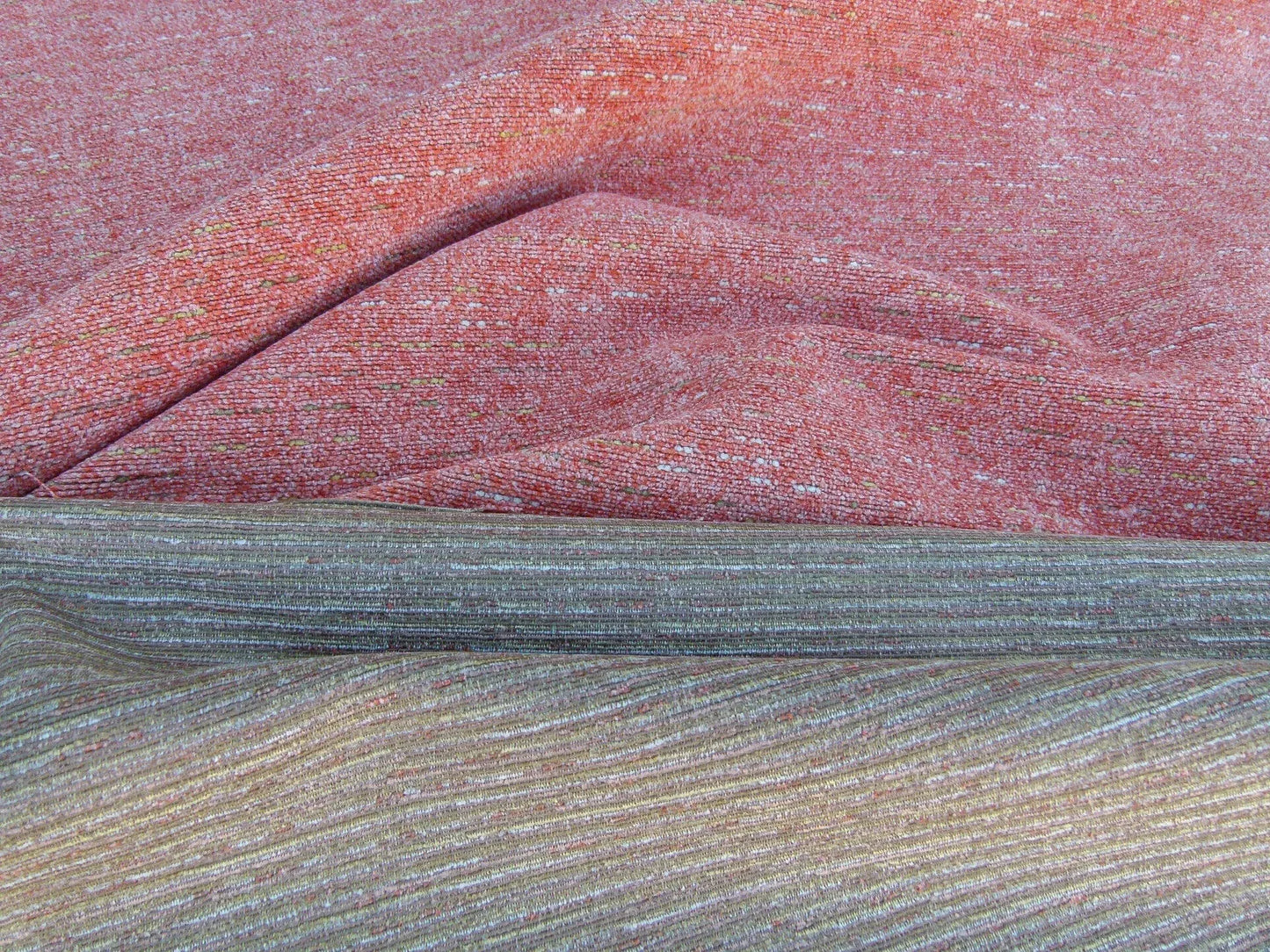 Scalamandre Thomas Coral Linen Chenille Viscose, Polycotton Pink MSRP USD 192/y