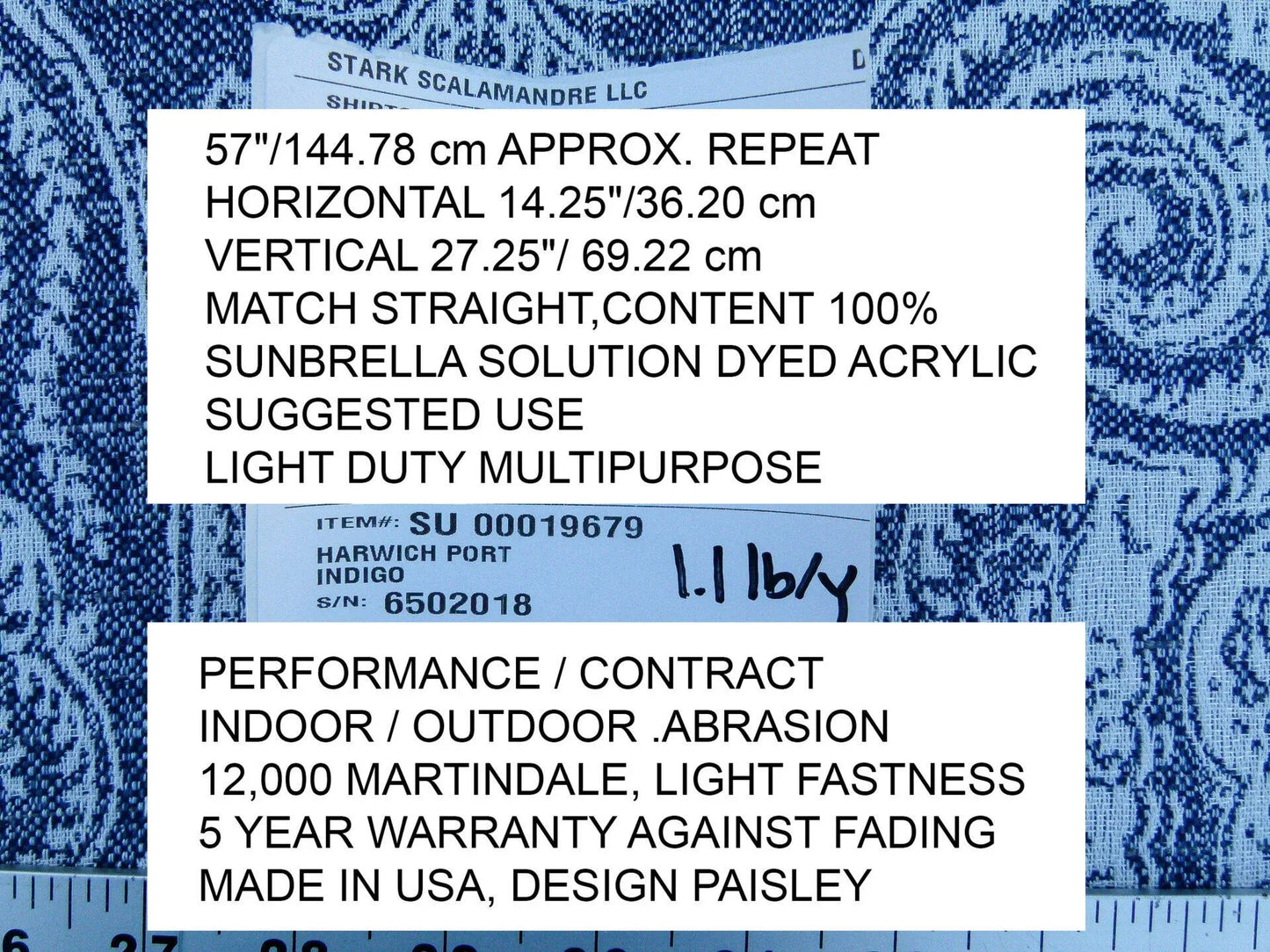 Scalamandre Harwich Port Indigo Outdoor Classic Damask Old World Weavers Fabric Blue &amp; White MSRP USD 270/Y