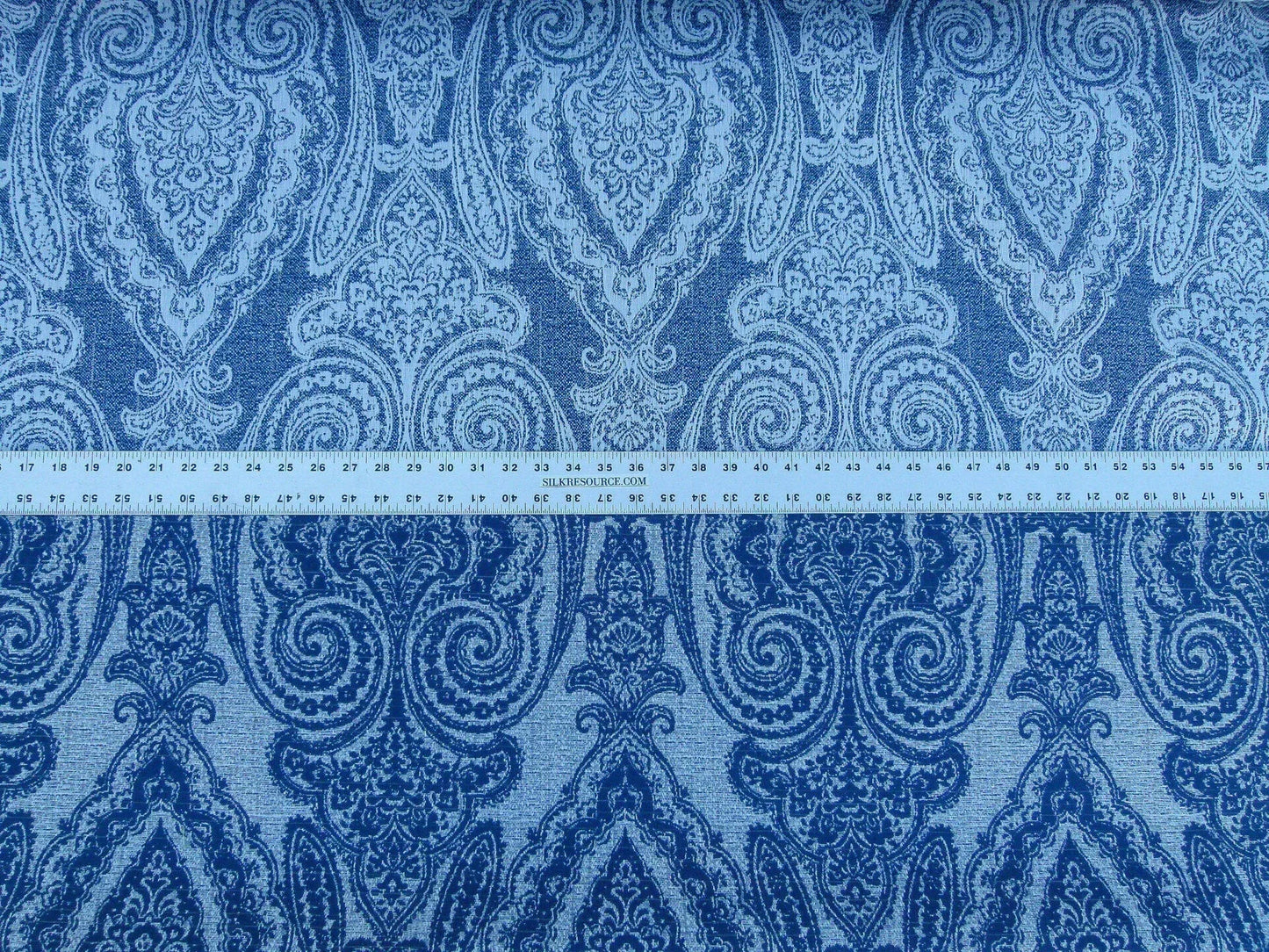 Scalamandre Harwich Port Indigo Outdoor Classic Damask Old World Weavers Fabric Blue &amp; White MSRP USD 270/Y
