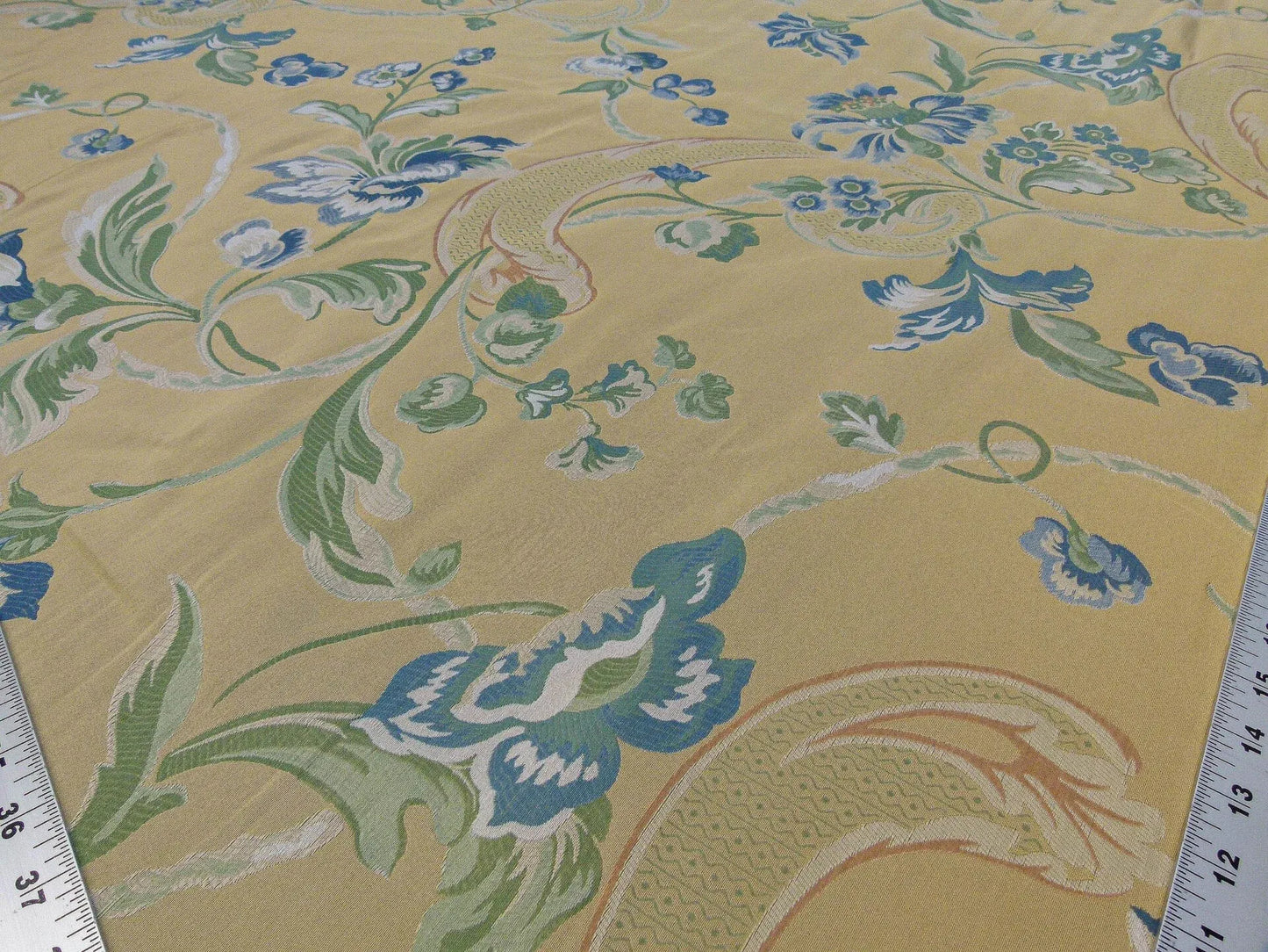 Scalamandre La Fiorentina Blue / Antique Yellow Lampases By Old World Weavers MSRP USD 456