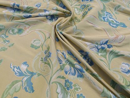Scalamandre La Fiorentina Blue / Antique Yellow Lampases By Old World Weavers MSRP USD 456