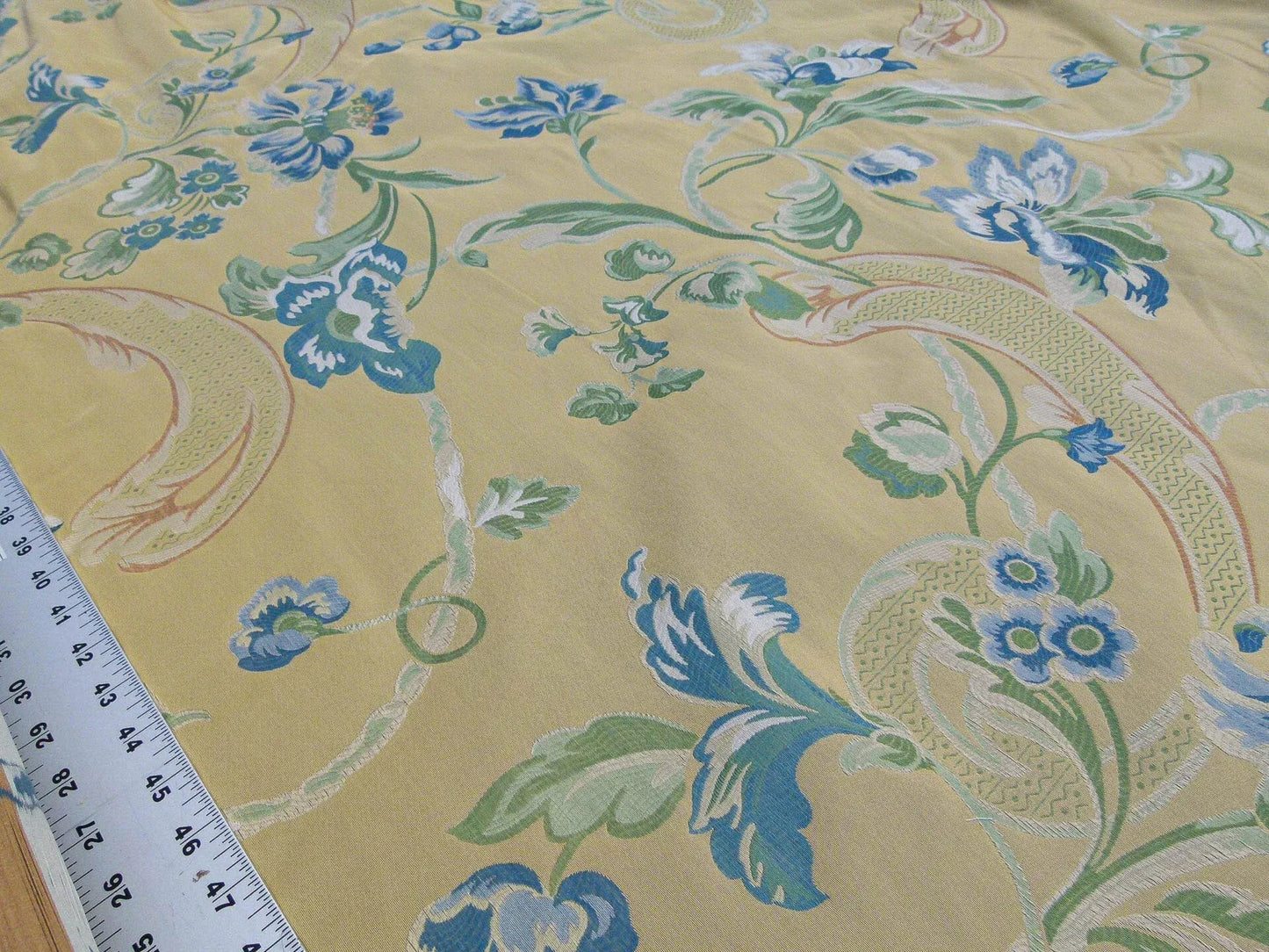 Scalamandre La Fiorentina Blue / Antique Yellow Lampases By Old World Weavers MSRP USD 456