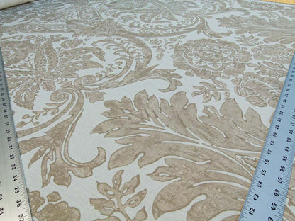 Scalamandre Luciana Damask Linen Print Sand Damask Print Beige MSRP USD 346