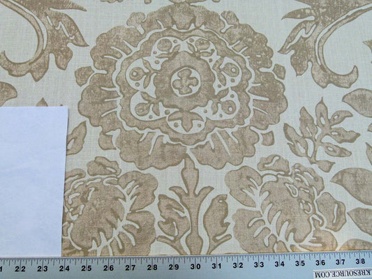 Scalamandre Luciana Damask Linen Print Sand Damask Print Beige MSRP USD 346