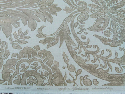 Scalamandre Luciana Damask Linen Print Sand Damask Print Beige MSRP USD 346