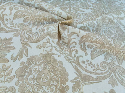 Scalamandre Luciana Damask Linen Print Sand Damask Print Beige MSRP USD 346
