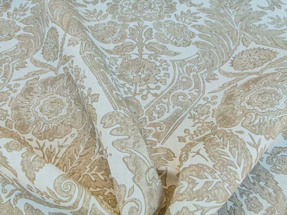 Scalamandre Luciana Damask Linen Print Sand Damask Print Beige MSRP USD 346